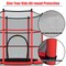 Kids Round Trampoline with Safety Net 55 Inch Indoor Outdoor Steel Frame Red